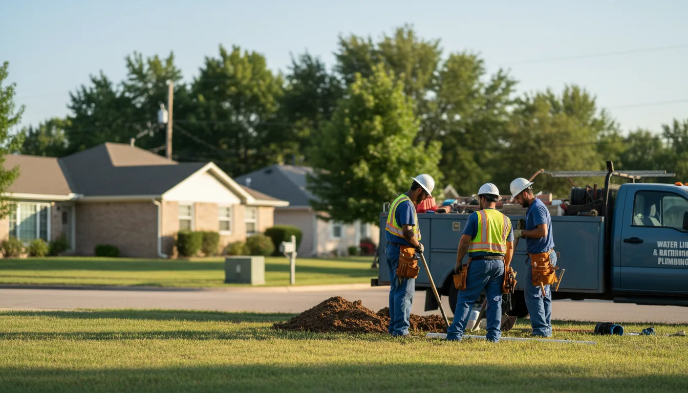Residential water line and bathroom plumbing service in Cloverdale, OH